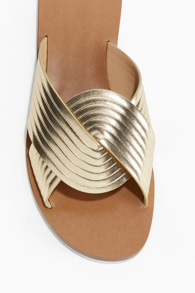 Fluted-Strap Sandals