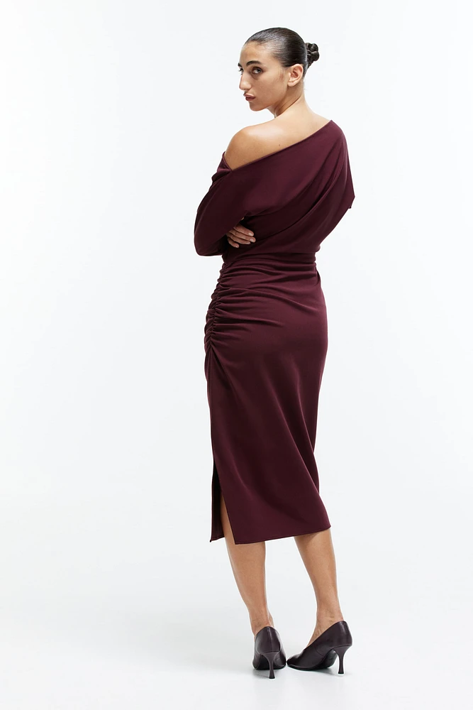 Draped One-Shoulder Dress