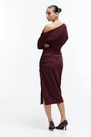 Draped One-Shoulder Dress