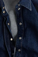 Denim Shirt with Shoulder Pads