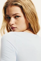 Cropped Scoop-Neck T-shirt