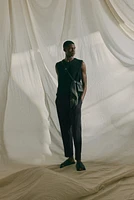 Pantalon décontracté en sergé de coton mélangé