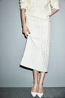 Cable-knit skirt