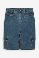 Denim Cargo Skirt