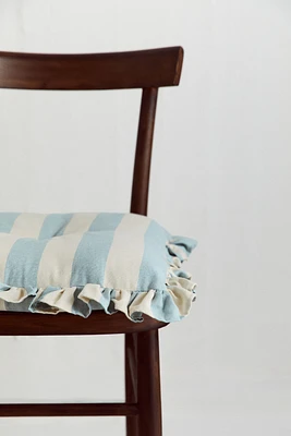 Ruffle-trimmed Cotton Seat Cushion