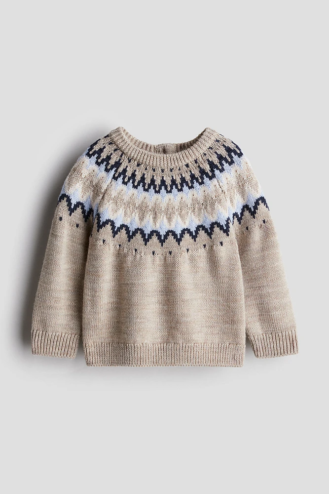 Jacquard-Knit Wool Sweater