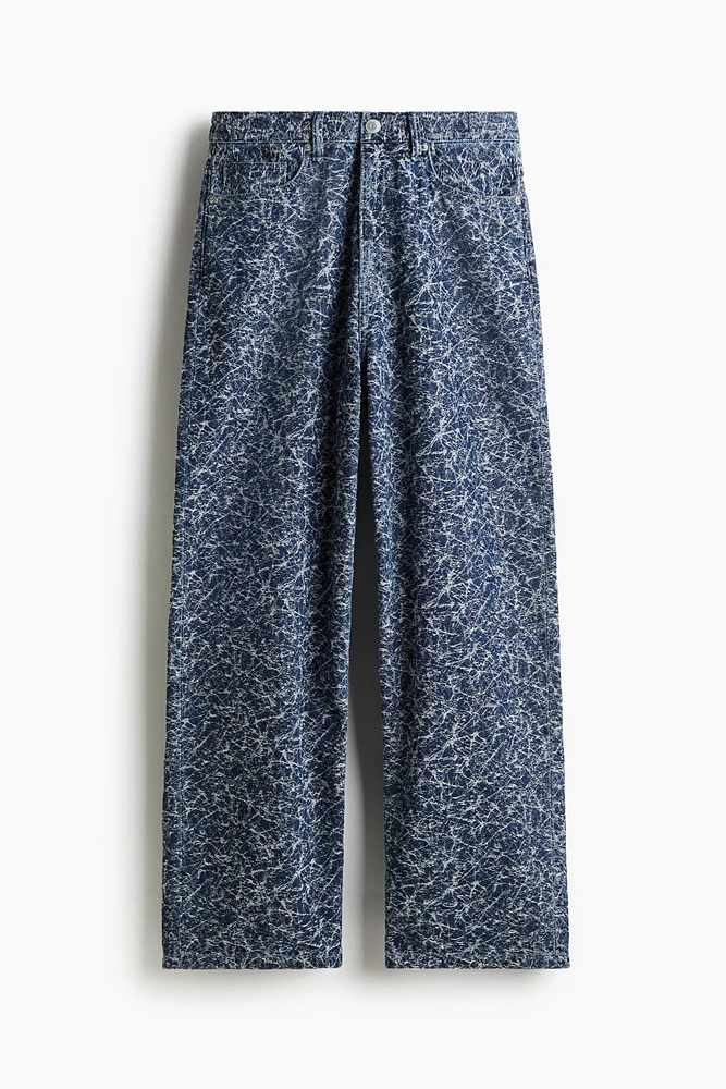 Patterned Baggy Jeans