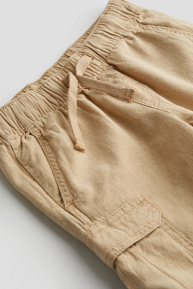 Linen-blend Cargo Shorts