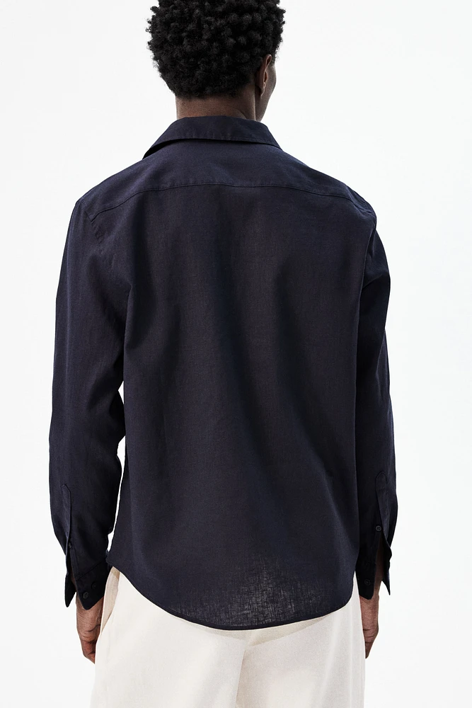 Regular-Fit Linen-Blend Shirt