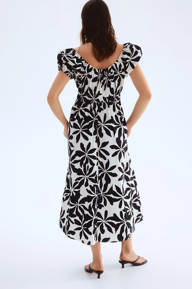 Off-the-Shoulder Poplin Dress