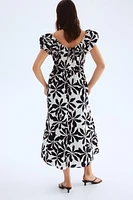 Off-the-Shoulder Poplin Dress