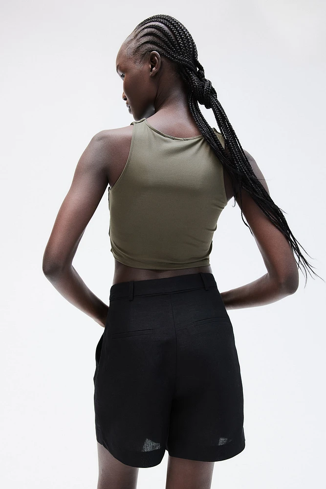 Cropped Microfiber Tank Top