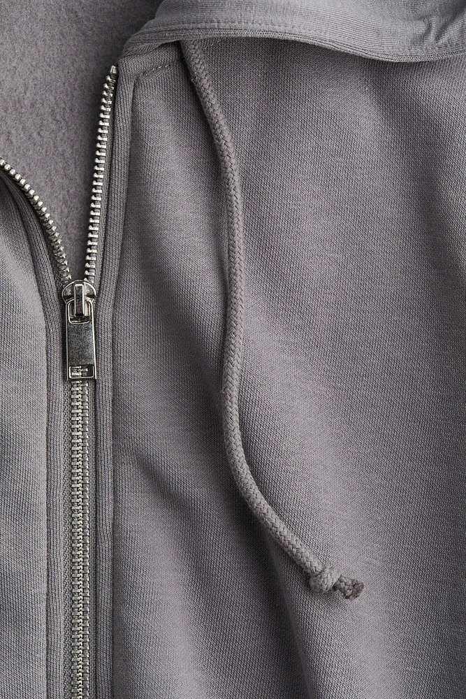 Short Hooded Sweatshirt Jacket