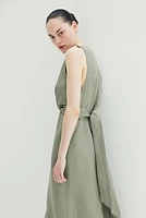 MAMA Linen-blend Nursing Dress