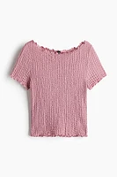Crinkled Top with Overlocked Trim