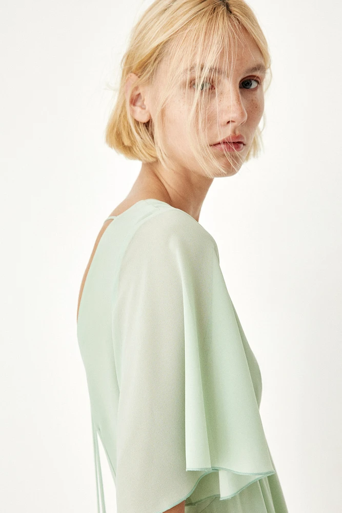 V-Neck Chiffon Dress