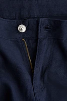 Wide-Leg Linen-Blend Pants