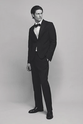 Slim-Fit Wool-Blend Tuxedo Pants