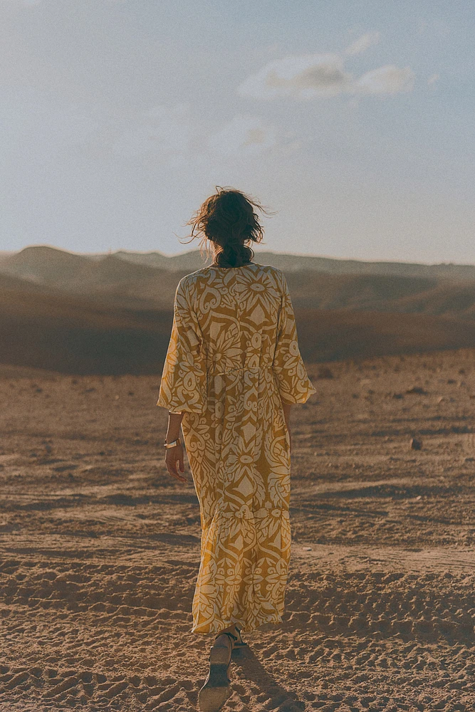 Tie-belt Crêpe Dress