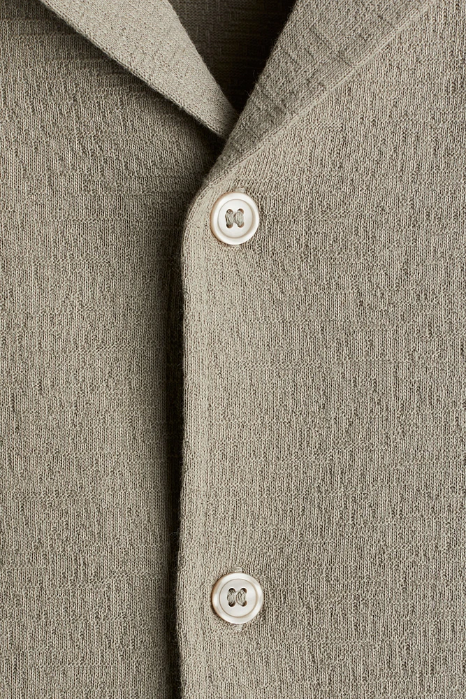 Chemise classique en jersey avec col cubain