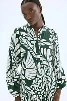 Long Puff-Sleeved Dress