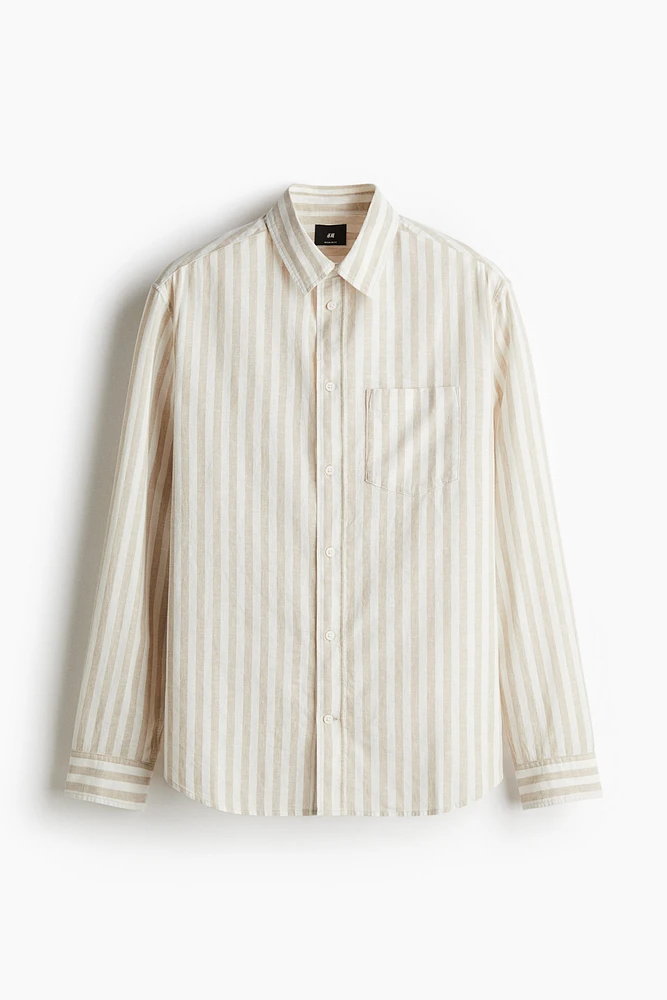 Regular-Fit Linen-Blend Shirt