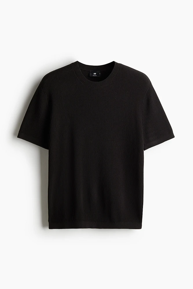 T-shirt Coupe Classique en tricot côtelé