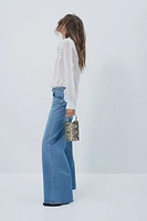 Wide-Leg Belted Jeans