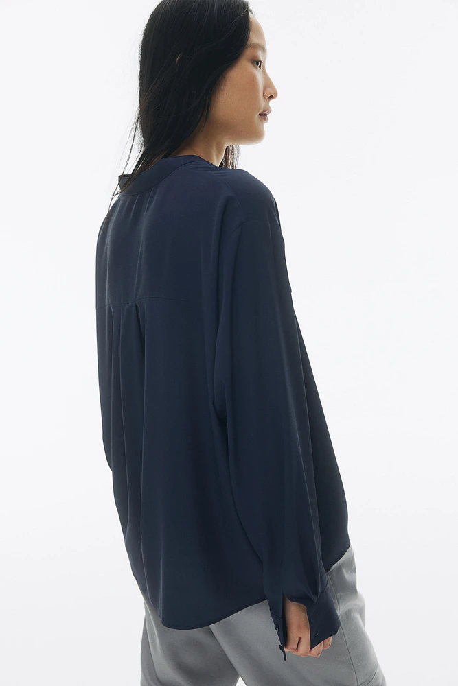 Band-Collar Blouse