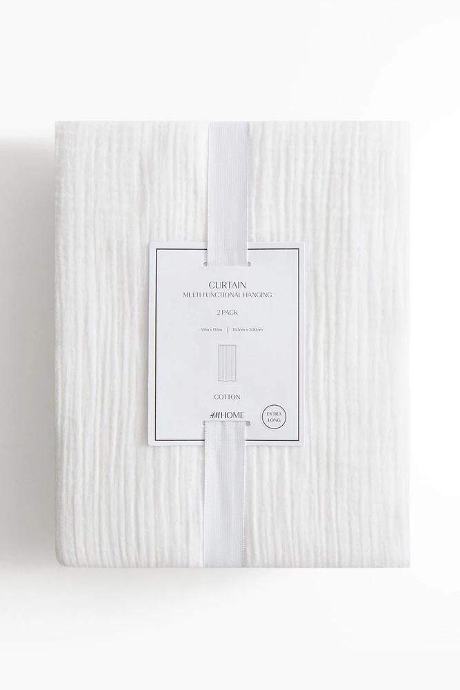 2-pack long muslin curtain lengths