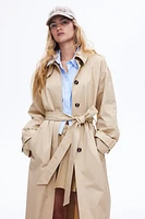 Single-Breasted Twill Trench Coat