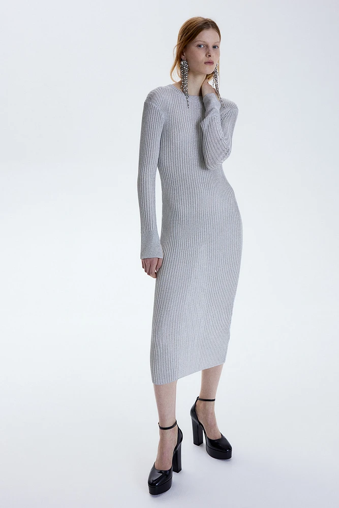 Shimmery Rib-knit Dress