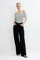 Off-the-shoulder Jersey Top