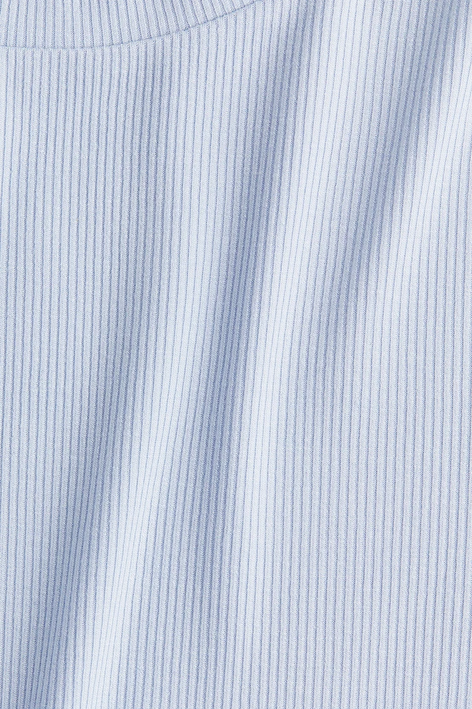 Lace-Trimmed Ribbed T-Shirt