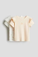 2-Pack Ruffle-Trimmed Cotton Tops