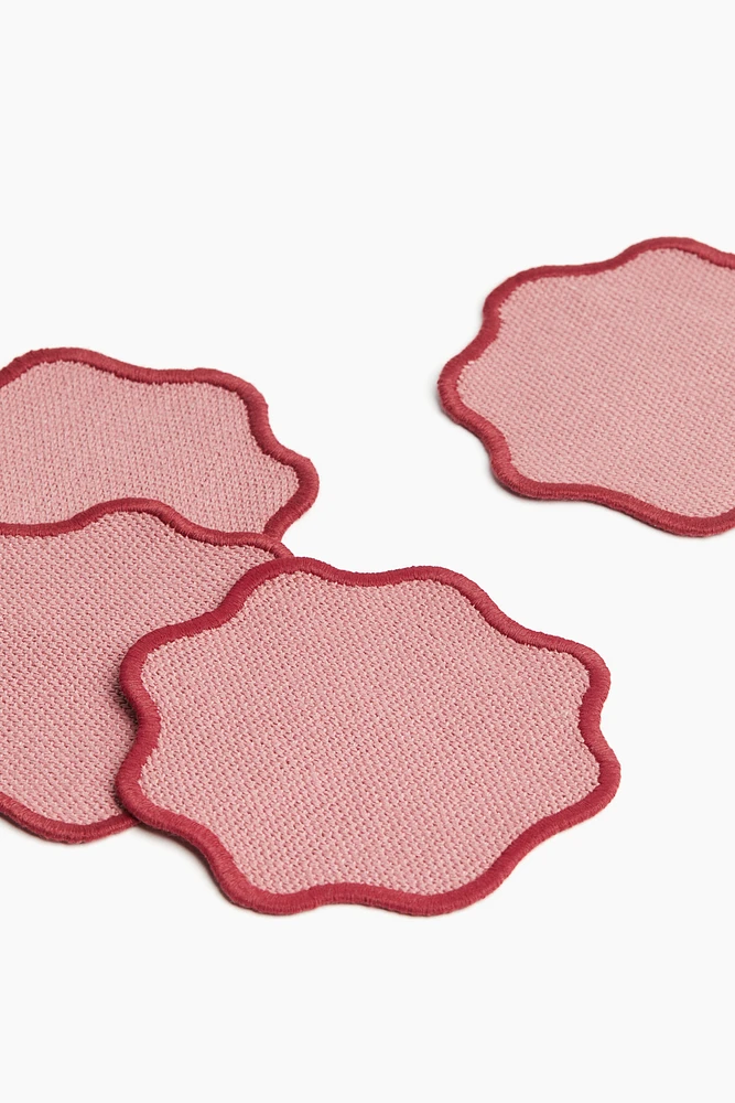 4-pack Scalloped-edge Coasters