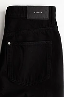 High-Waist Knee-Length Denim Shorts