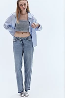 Textured-knit Crop Top