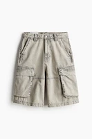 Loose Denim Cargo Shorts