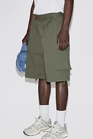 Loose Fit Twill Cargo Shorts