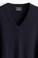 Slim Fit Fine-Knit V-Neck Sweater