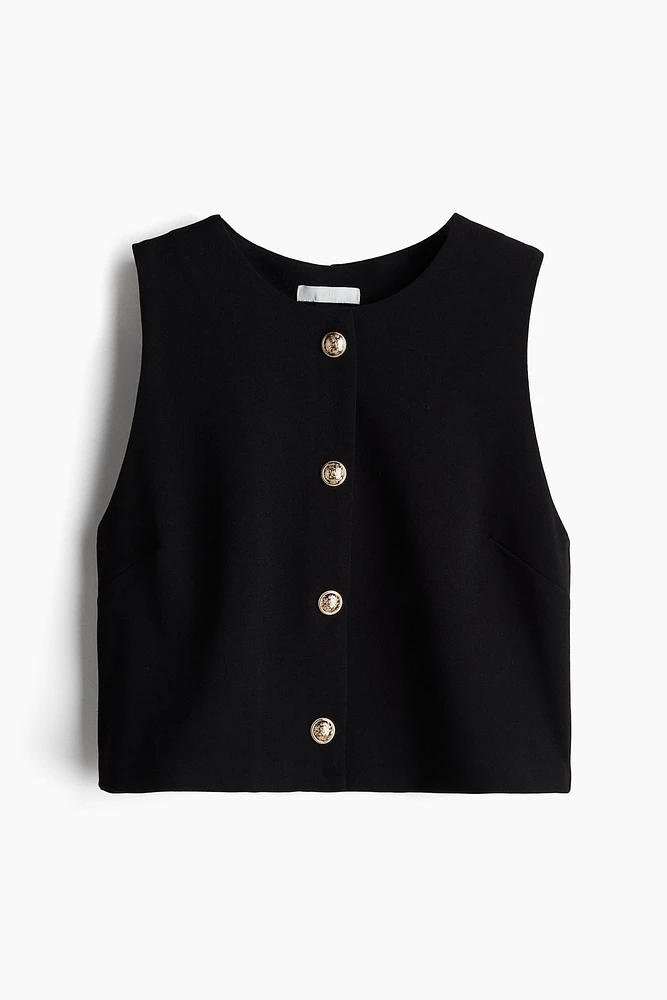 Veste sans manches en jersey bouclette