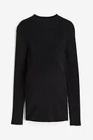 MAMA Rib-knit Mock Turtleneck Sweater