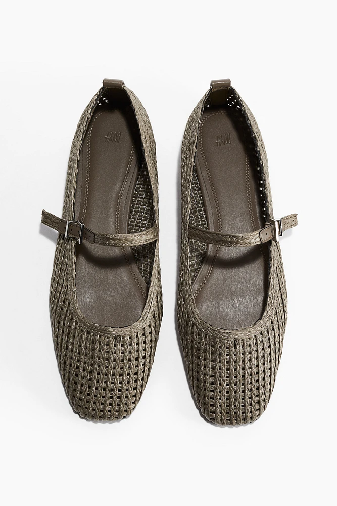 Straw Mary Janes