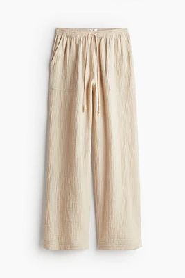 Pantalon en mousseline avec taille élastique