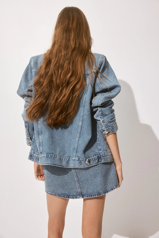 Denim Jacket with Shoulder Pads