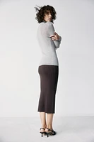 Rib-knit Pencil Skirt