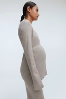 Gilet MAMA croisé en tricot côtelé