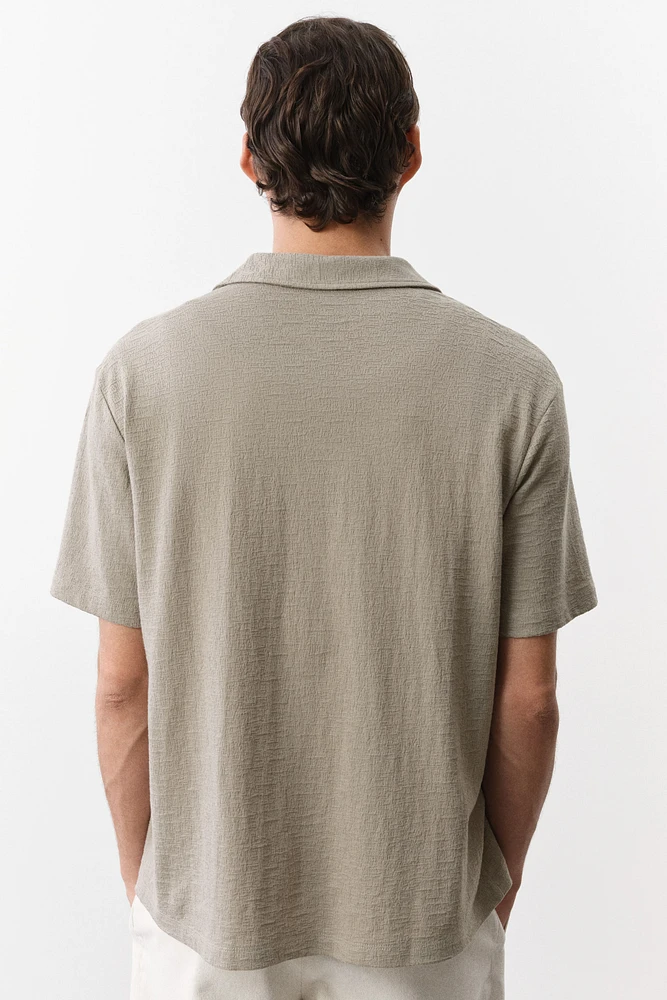 Chemise classique en jersey avec col cubain