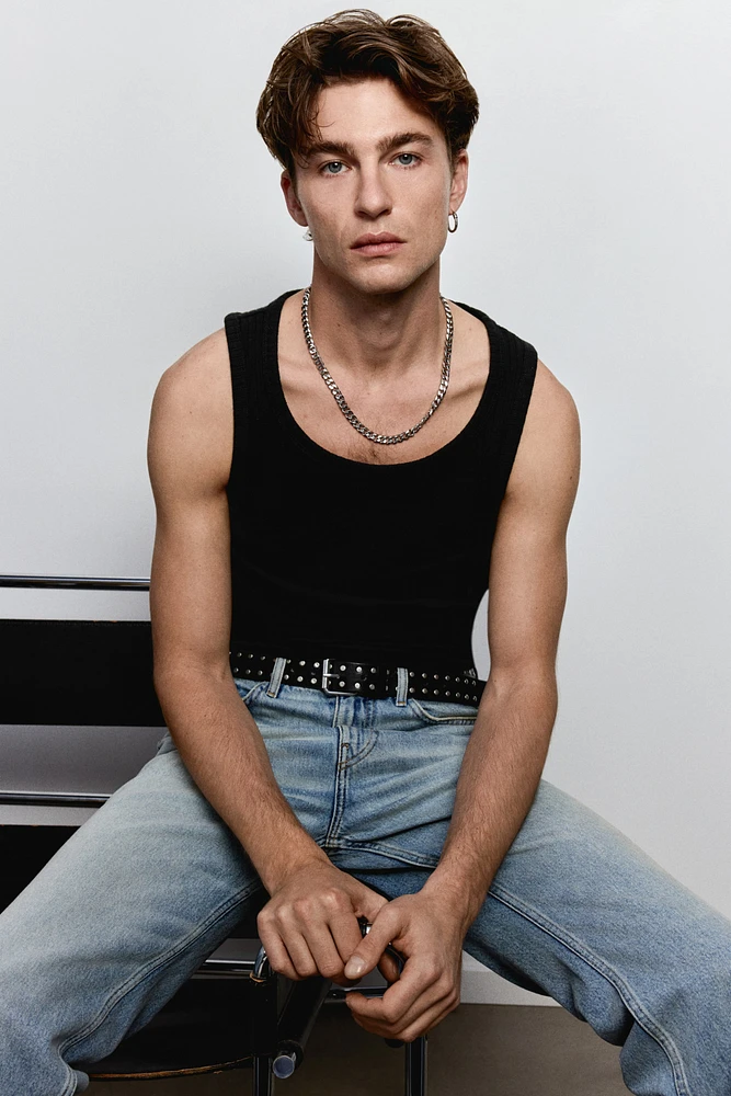 Slim-Fit Ribbed Tank Top